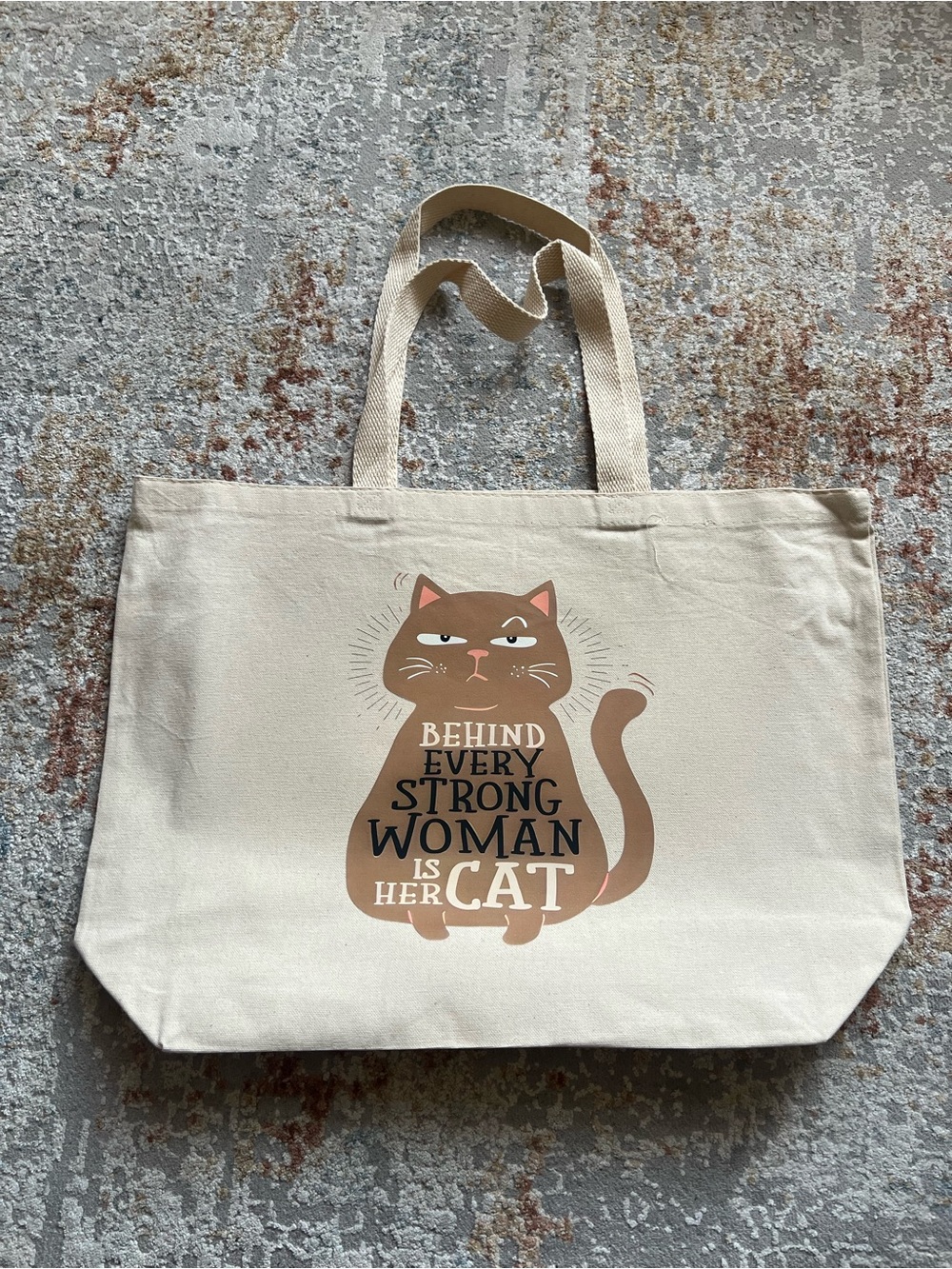 Funny Cat Canvas Tote Bag | Large Heavy Duty Reusable Shopping Bag